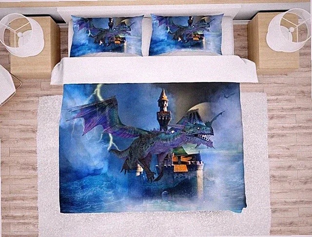 3D Fantasy Dragon Quilt Cover Set Bedding Sets Pillowcases 64
