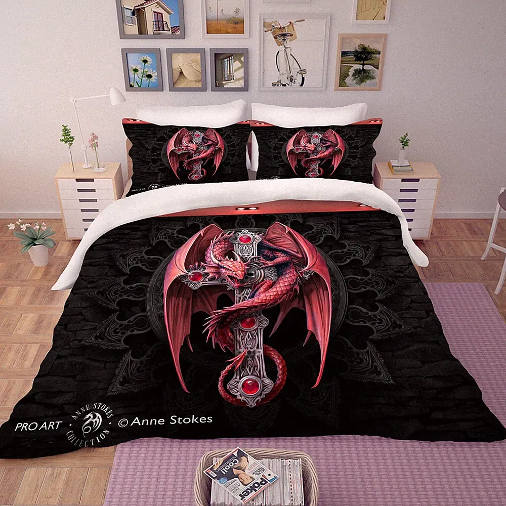 3D Fantasy Dragon Sword Quilt Cover Set Bedding Sets Pillowcases 64