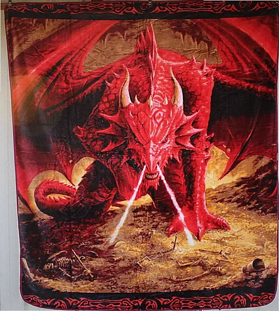 ANNE STOKES DRAGON DRAGONS LAIR GOTHIC FANTASY QUEEN SIZE BLANKET BEDSPREAD