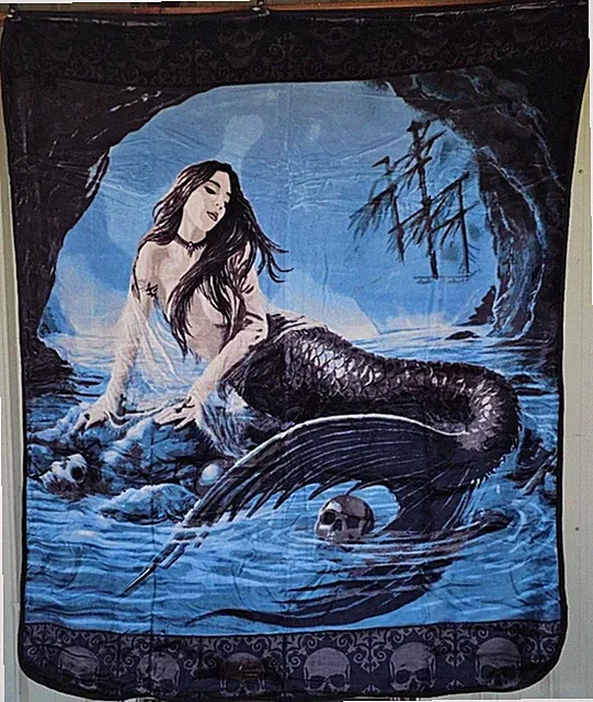 ANNE STOKES SIRENS LAMENT MERMAID GOTHIC FANTASY QUEEN SIZE BLANKET