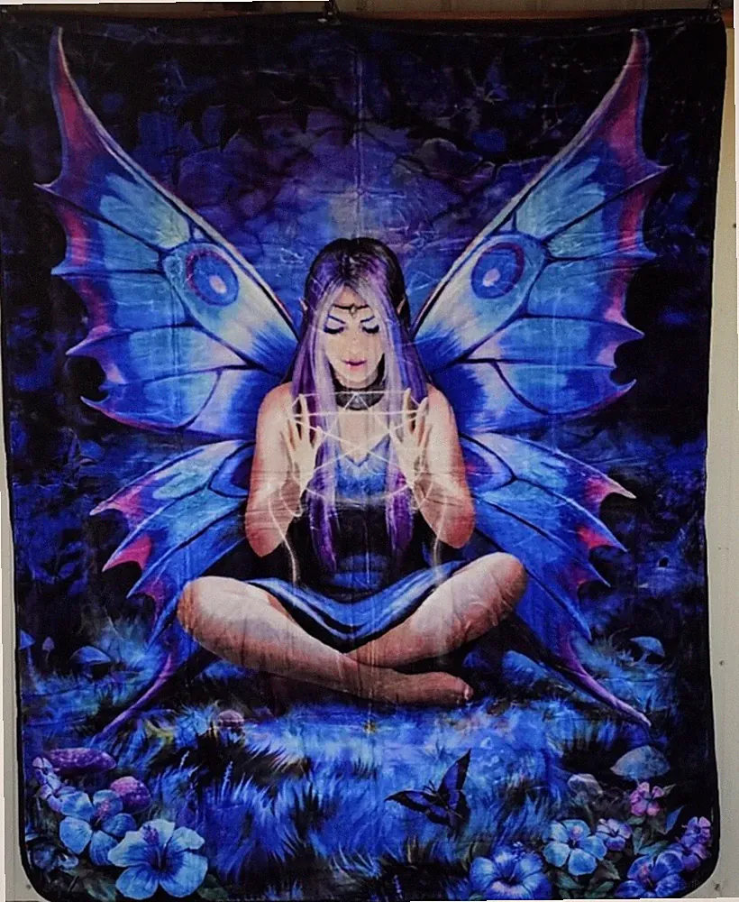 ANNE STOKES SPELL WEAVER FAIRY BUTTERFLY FLOWER FANTASY QUEEN SIZE BLANKET