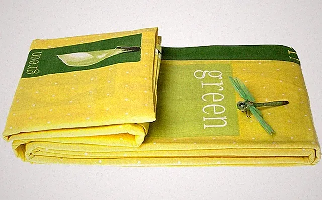 Cotton Fantasy Queen Yellow Green Flowers Duvet Cover Shams Flat Sheet