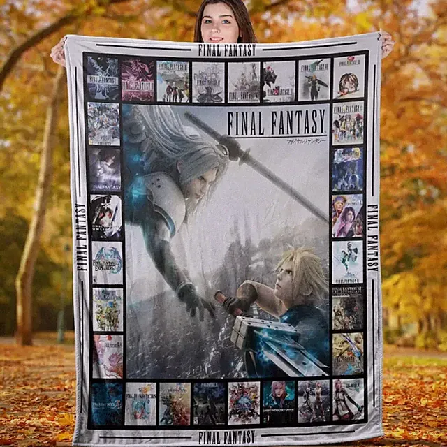 Final Fantasy Soft Blanket – Cozy Fleece & Sherpa for Fans