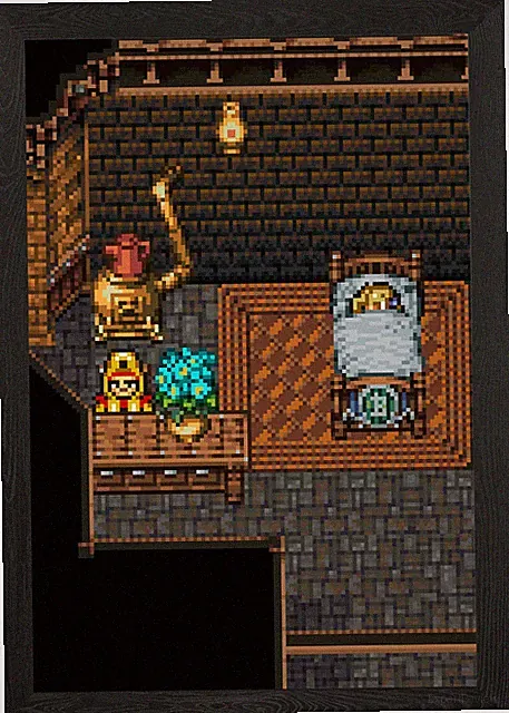 Final Fantasy VI Celes Bed Framed Wall Art Poster Canvas Print Picture