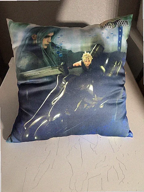 Final Fantasy VII FF7 Cloud Sephiroth Kadaj Advent Children Pillow 11” x 11”