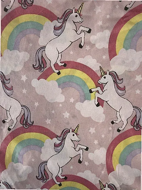 Jak & Jemma Flat Full Sheet Unicorns Rainbow Multicolor Clouds
