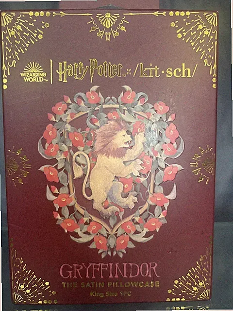 Kit-sch Harry Potter Hogwarts King Satin Pillowcase - Gryffindor Front And Back