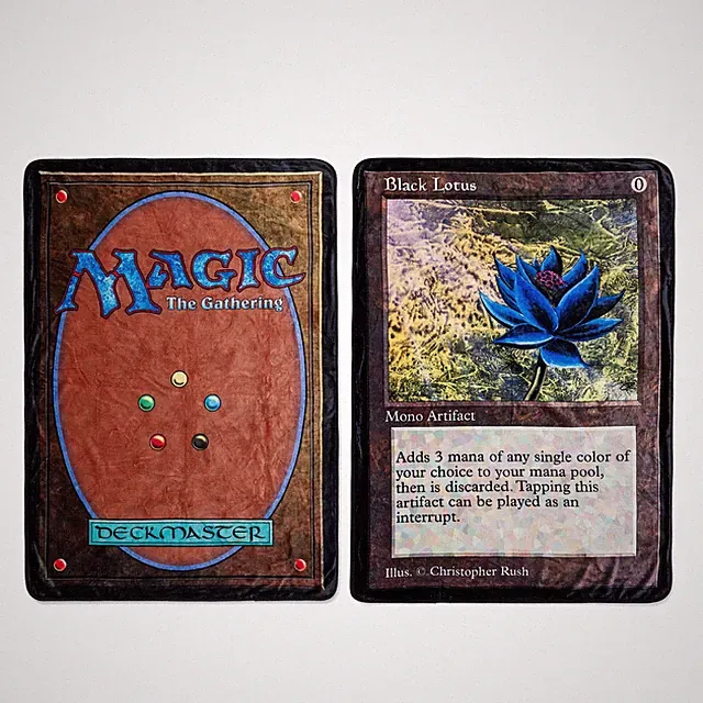 Magic: The Gathering Black Lotus Card Double-Sided Fleece Throw Blanket | 45 x