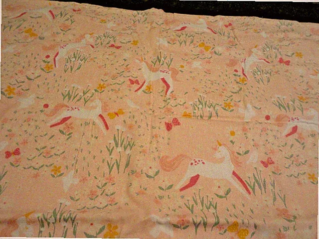 New~2 Standard FLANNEL pillow cases Fantasy UNICORNS Pink Flowers Fun Look
