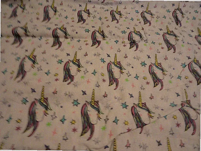 New~2 Standard FLANNEL pillow cases Fantasy UNICORNS Stars Whimsical Fun Look