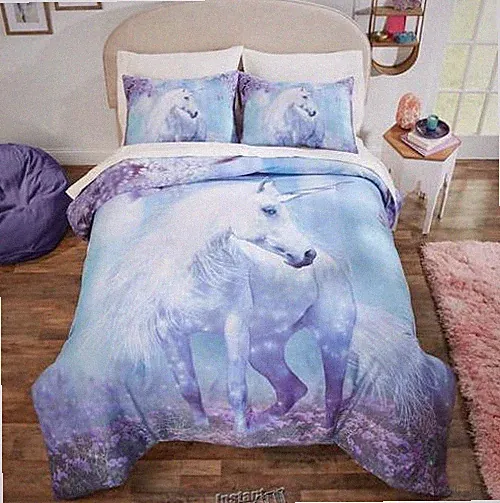 Photo Real Comforter Bed Sets Full Queen Unicorn Fantasy
