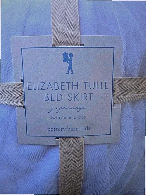 Pottery Barn Kids Twin Bed Skirt White Elizabeth Tulle 18" Drop Machine Washable
