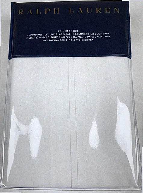 RALPH LAUREN Twin Bedskirt Palmer Percale 464 TC Tuxedo White