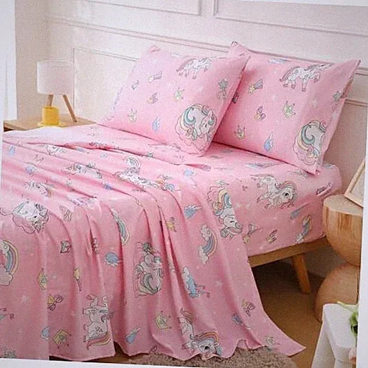 Sheets Set Kids Girls Bed Sheets 15-Inch Deep Pocket Fitted Sheet Twin Unicorn