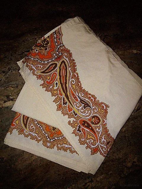 Urban Outfitters King Paisley Boho Cotton Tailored Bed Skirt 15"drop-split