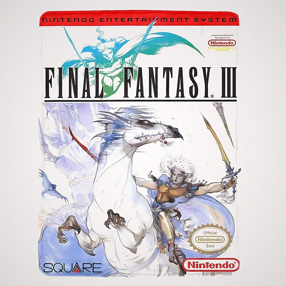 Vintage / Retro Game Final Fantasy III SNES Box Ultra-Soft Micro Fleece Blanket