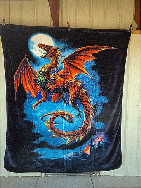 WHITBY WYRM DRAGON ALCHEMY GOTHIC MOON QUEEN BLANKET